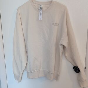 PINK Victoria's Secret Cream Crewneck Pullover